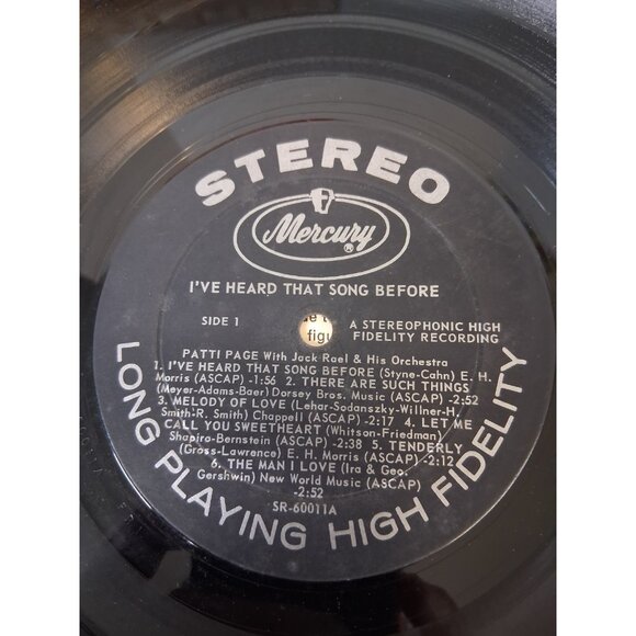 Patti Page I've Heard that Song Before Vinyl Record SR 60011 1958 LP Mercury VG+ - Picture 4 of 12